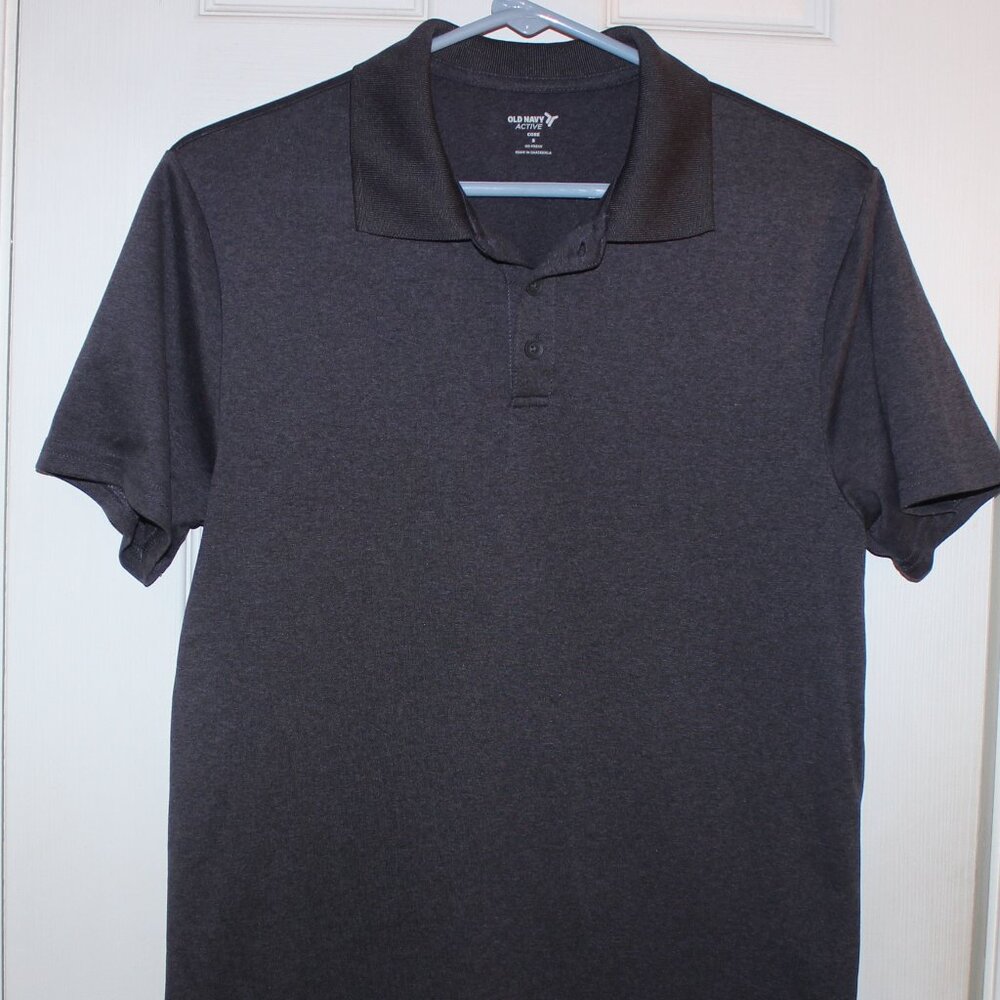 Men’s Active Go Dry Dark Gray Heathered Performance Polo | Sz Small